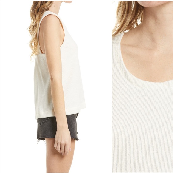 NWT Madewell Ottoman Jacquard Cross back Tank in Ivory - Picture 13 of 13